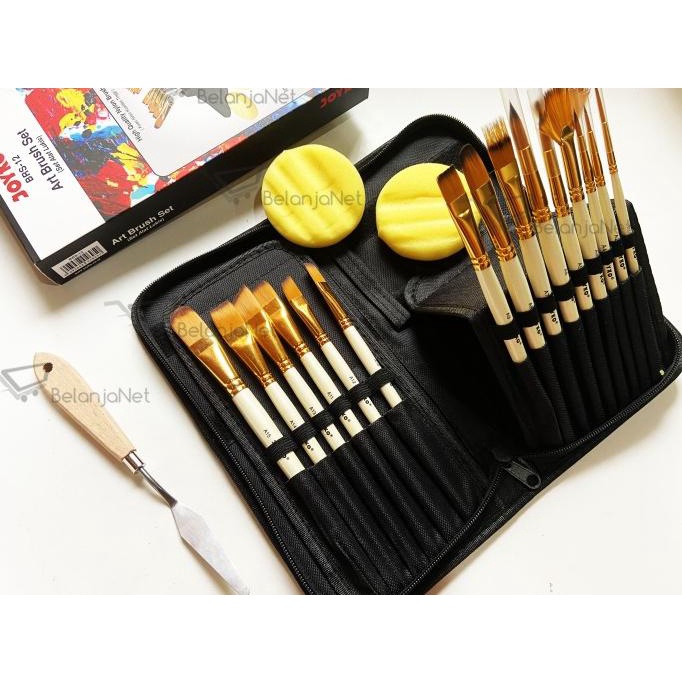 

Set Alat Lukis | Kuas Lukis Cat Air Minyak Acrylic Joyko BRS-12