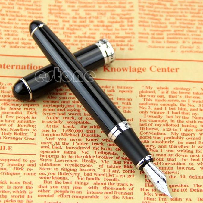 Terlaris Stat New Black Jinhao X750 Deluxe Medium Nib 18kgp Fountain Pen SALE