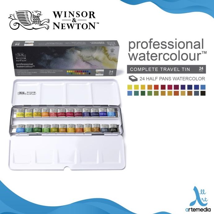 

Cat Air Winsor & Newton Professional 24 Half Pan Metal Box Watercolor