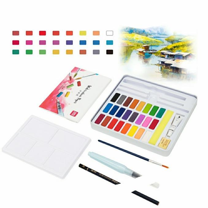 

Deli 24 Solid Water Colour - Paket Belajar Watercolor Cat air