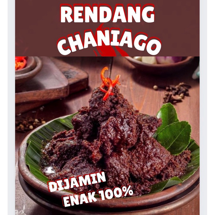 

12.12 MALL Rendang Daging Sapi Asli Khas Padang 350gr isi 5 potongan besar || Rendang Chaniago || Chaniago Resto