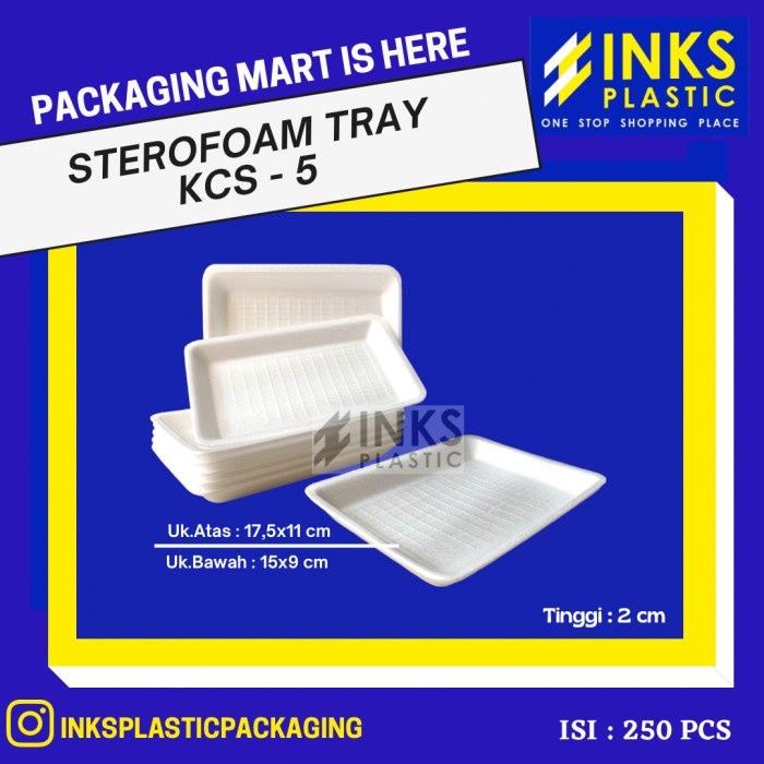 Terlaris Sterofoam Styrofoam Tray Buah Daging Gabus Makanan K5 (250 Pcs)