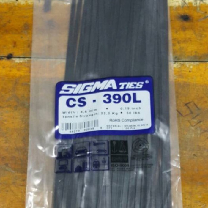 

Kabel Ties/Cable Tie Sigma 390L hitam/Putih isi 100pcs