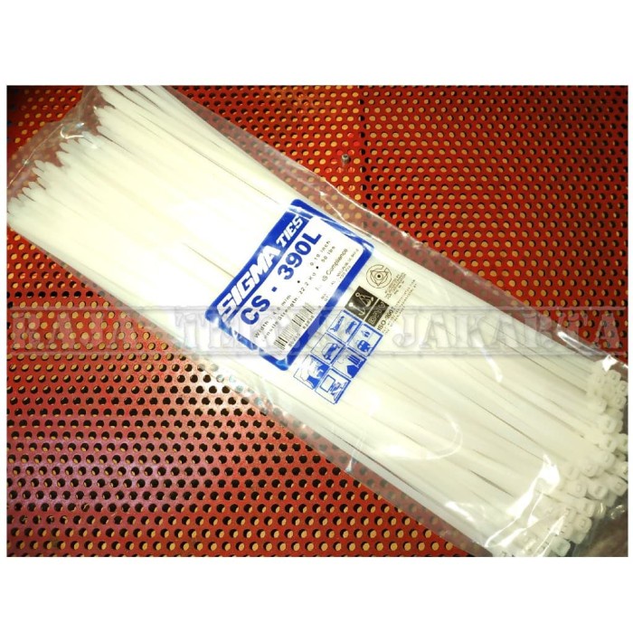 

Kabel Ties / Kabel Tis / Cable Ties Sigma 39 cm Putih (Isi 100 Pcs)