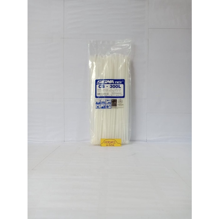 

KABEL TIES SIGMA CS 300L LEBAR PUTIH 30cm 1 PACK - KABEL TIS INSULOK