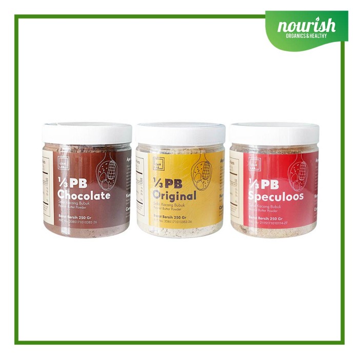 

Selai Kacang Bubuk 1/3 Pb Lean Lab Cokelat 250G