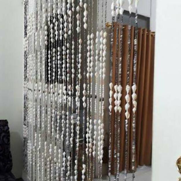 Terbaik Tirai Kerang Pintu 2 Meter Murah Cantik 20 Untai Laut Putih Hitam Msx