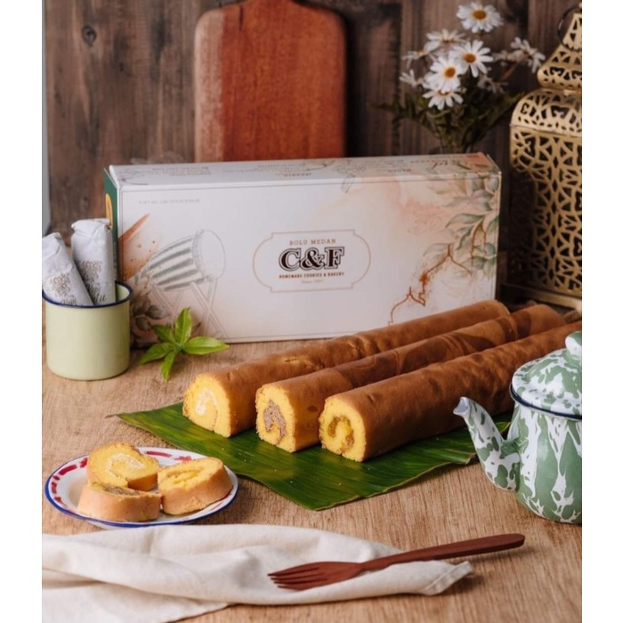 C&F BOLU GULUNG MIX 3 RASA BOLU MEDAN BOLU GULUNG MINI ROLL CAKE