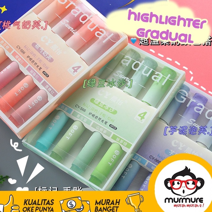 

[KODE PRODUK 7798T7673] MURMURE | STABILO / HIGHLIGHTER 4 WARNA 4PCS / PACK GRADUAL WARNA PASTEL