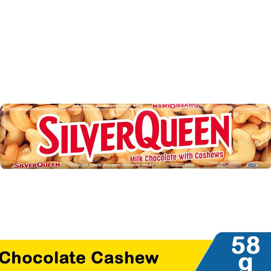 

[KODE PRODUK CZCVD4957] Silverqueen Cokelat Almond Cashew 58 Gram SILVERQUEEN MILK CHOCOLATE ORIGINAL Silver Queen