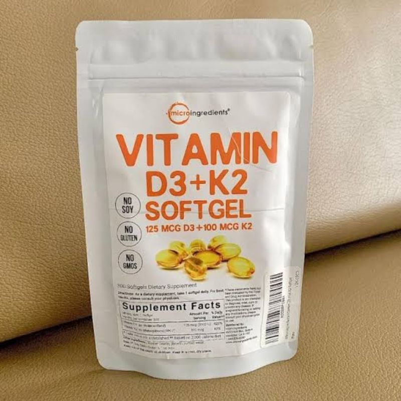 Microingredient Vitamin D3 K2 5000IU 100Mcg 300 Softgels Asli 100% Original Micro Ingredient