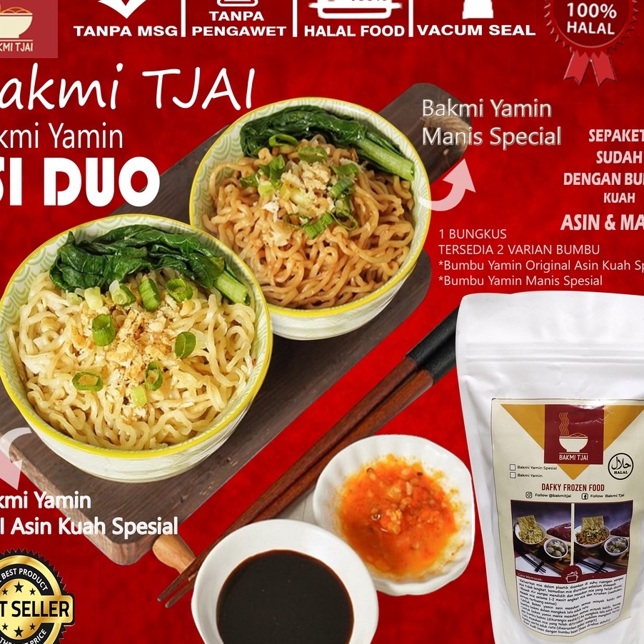 

TNPY4535㊟ [ORI] Halal Bakmie Tjai Yamin ISI DUO Spesial + Daging Ayam Cincang | Makanan Instan Bakmi Yamien HomeMade Frozen food | Mie Ayam Frozen Cincang | Mie Pangsit Rasa Restoran Higenis [ORIGINAL 100% HALAL] TERPECAYA BESTSELLER PREMIUM HIGH QUALIT