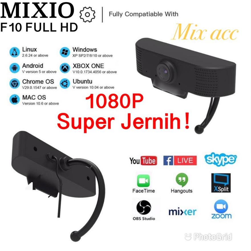 Populer Mixio F10 Full Hd Webcam 1080P With Microphone Web Cam 1080P Full Hd