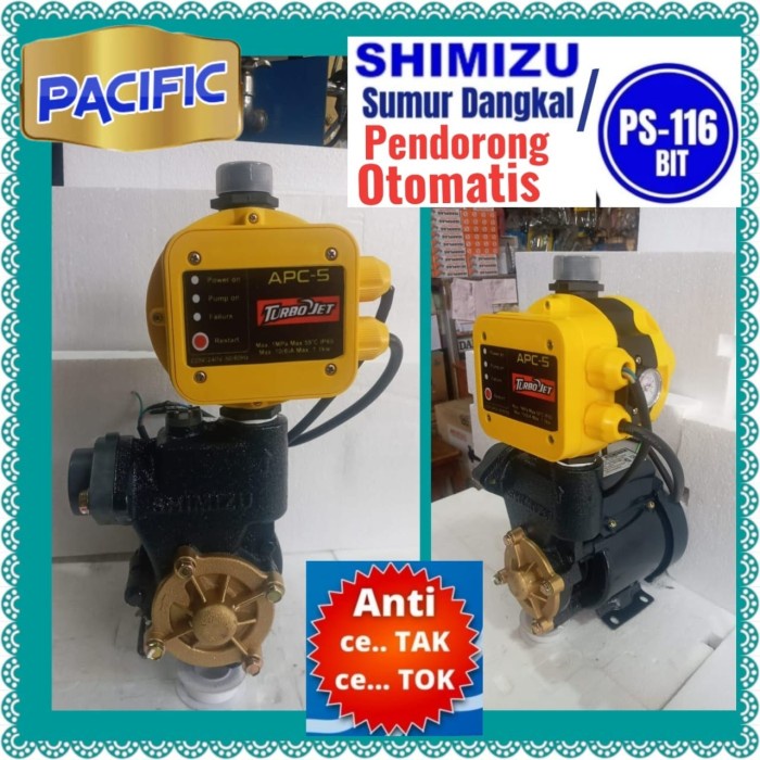 Mesin pompa air booster pendorong SHIMIZU ps116 otomatis Apc hitachi