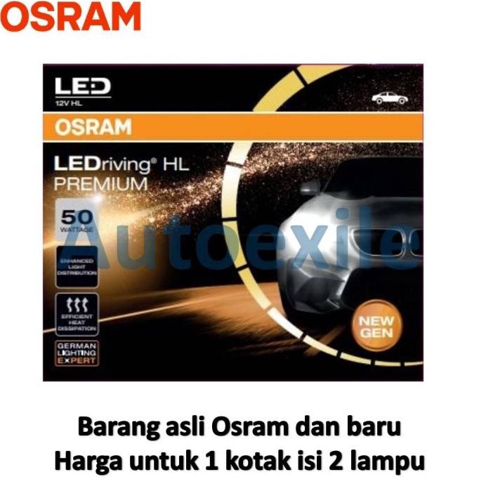 Osram Premium New Gen LED HL H4 12V 50W 6000K Putih Lampu Depan Mobil