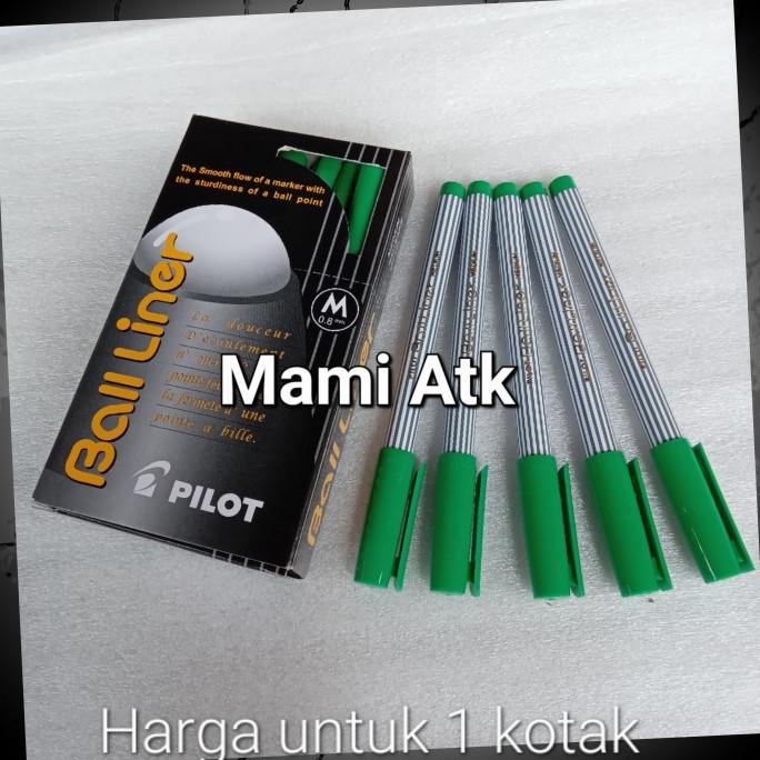 

12 pcs pulpen pilot ball liner 0.8mm hijau ---NEW---