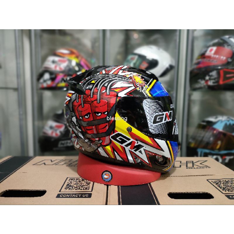 GM RACE PRO BOOM BLACK HELM FULL FACE