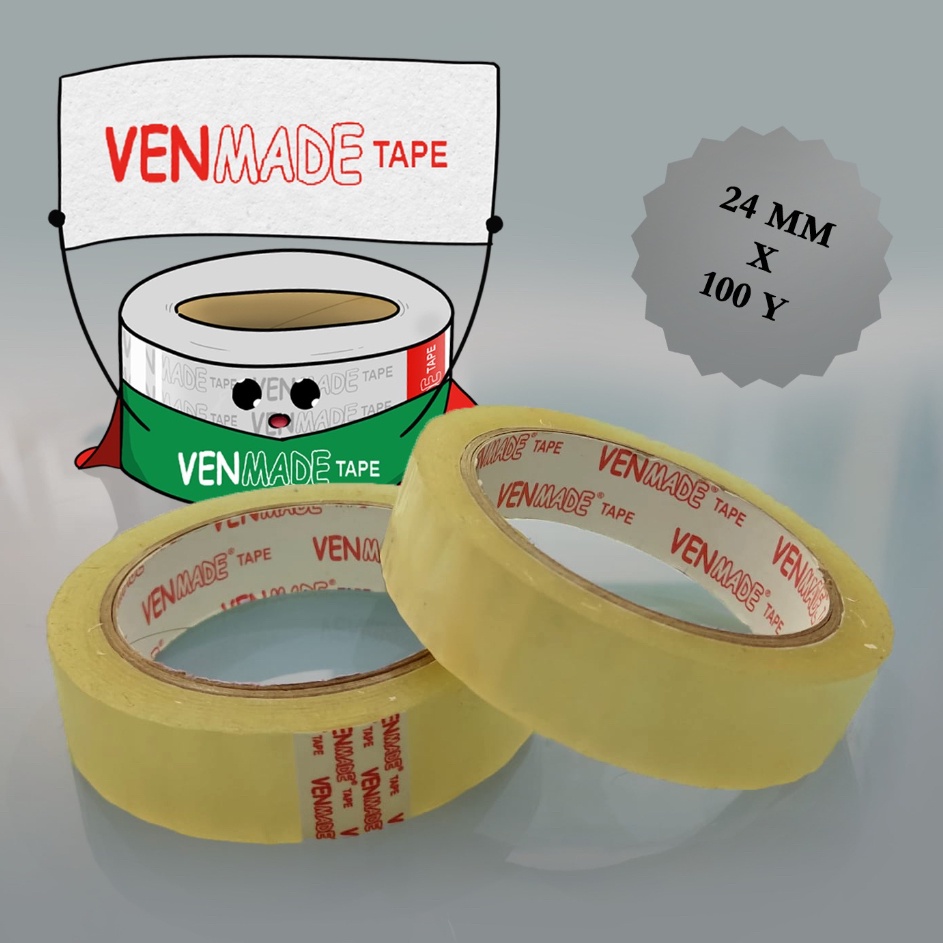 

Terbaru 6 PCS / ISOLASI SEDANG VENMADE 24 MM X 100 Y ! 1 Selop.
