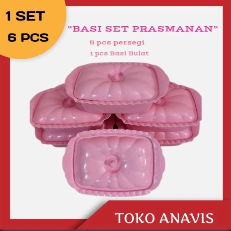 PALING DICARI|| (6pcs) Prasmanan Set Basi Persegi Warna Biru-Hijau-Pink-Ungu