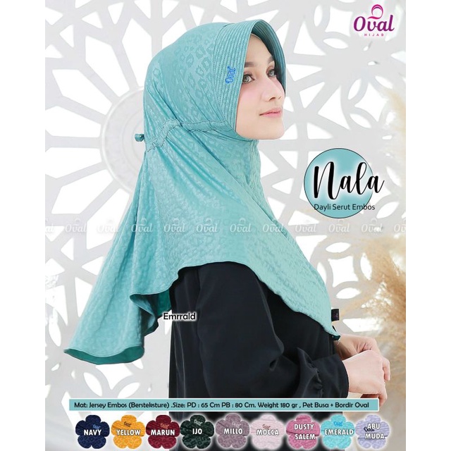 [COD]- OVAL HIJAB, NALA DAILY SERUT HIJAB, HIJAB EMBOS, HIJAB JERSEY INSTAN