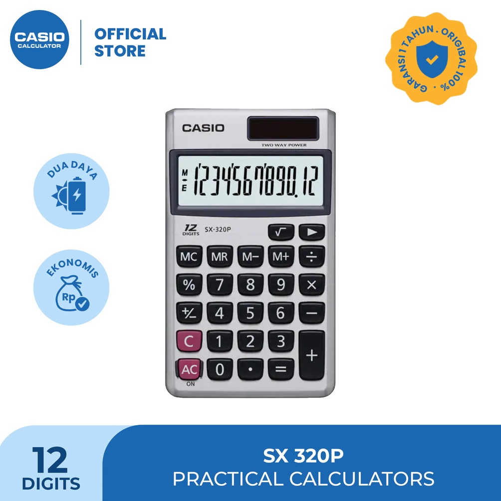 

Terbaru CASIO KALKULATOR SX-320P - Kalkulator Travel - 12 digit LED