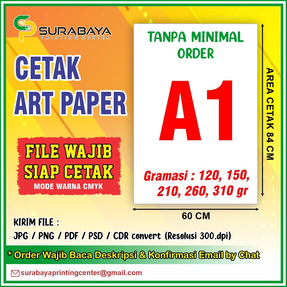 

Murah Banget.. CETAK ARTPAPER A1 GRAMASI 120G, 150G, 210G, 230G, 260G DAN 310G MURAH BERKUALITAS 09R