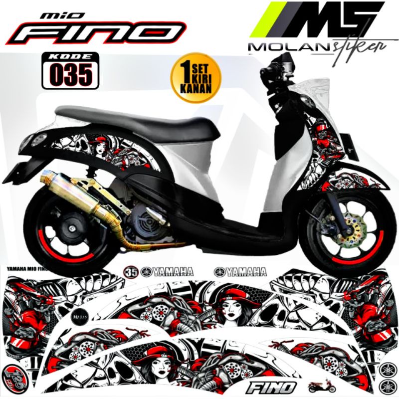 Decal Sticker Striping Variasi Fino Carbu / Fino 110 Karbu 2012-2013 / Yamaha Fino 115 Karbu / Fino 
