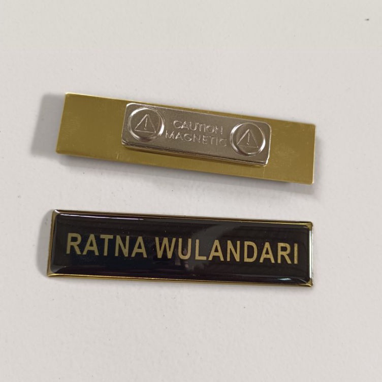 >XC26619<  Name Tag Papan Nama Dada Gold Silver Peniti Magnet Paku