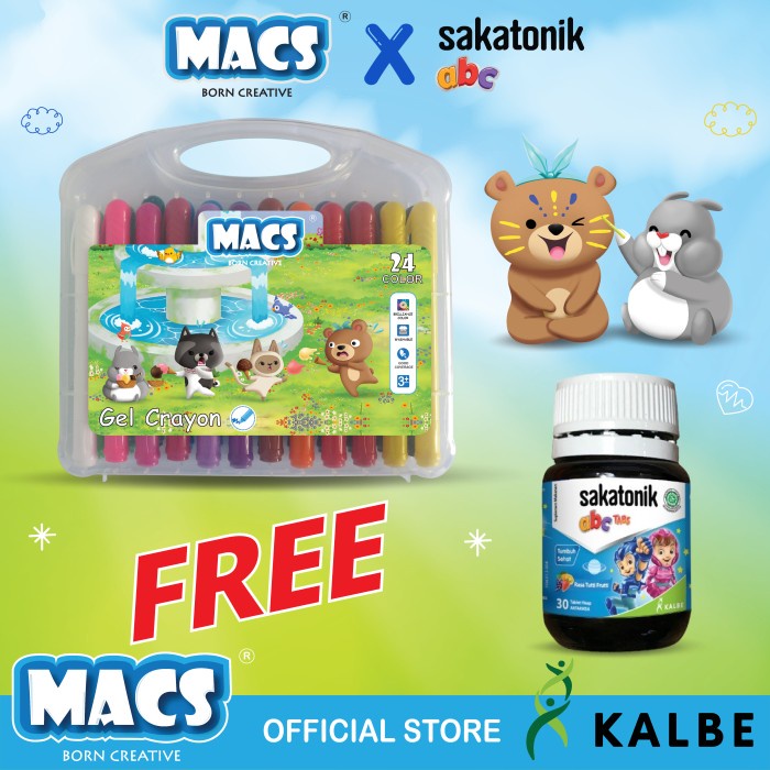

Best Seller Macs Gel Crayon 24 Warna Gratis Sakatonik Abc