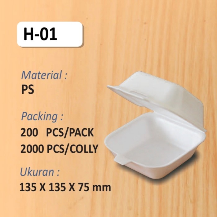 

Terlaris Foam H-01 - Sterofoam Hb - Hamburger Isi 200 Pcs