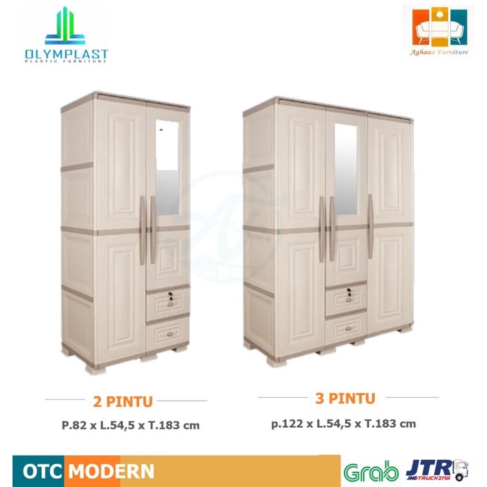 Terlaris Lemari Pakain Plastik 3 Pintu Olymplast/ Otc 3Pl Modern Gantung