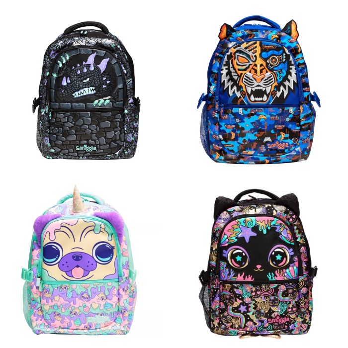 Smiggle Backpack Hey Series Tas Ransel Anak SD Tiger Dino Original new