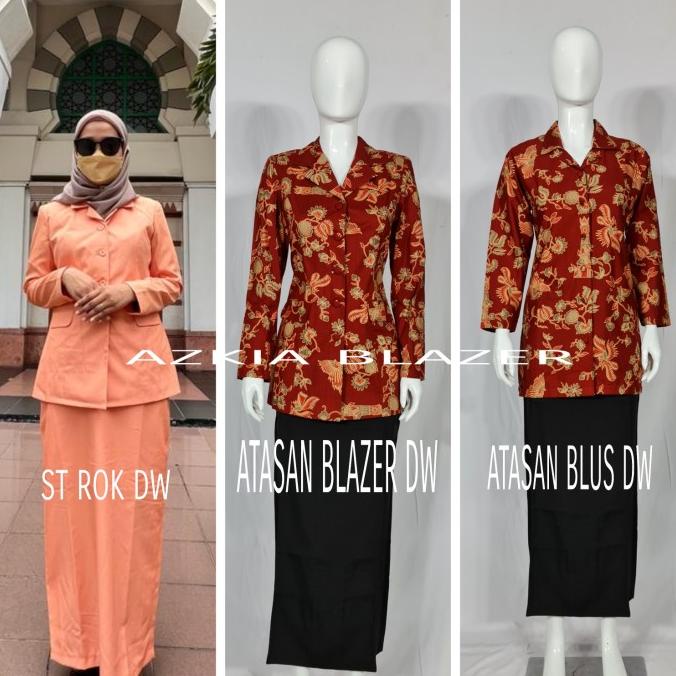Stelan Baju Seragam Dharma Wanita Ready Stelan Rok Span Panjang