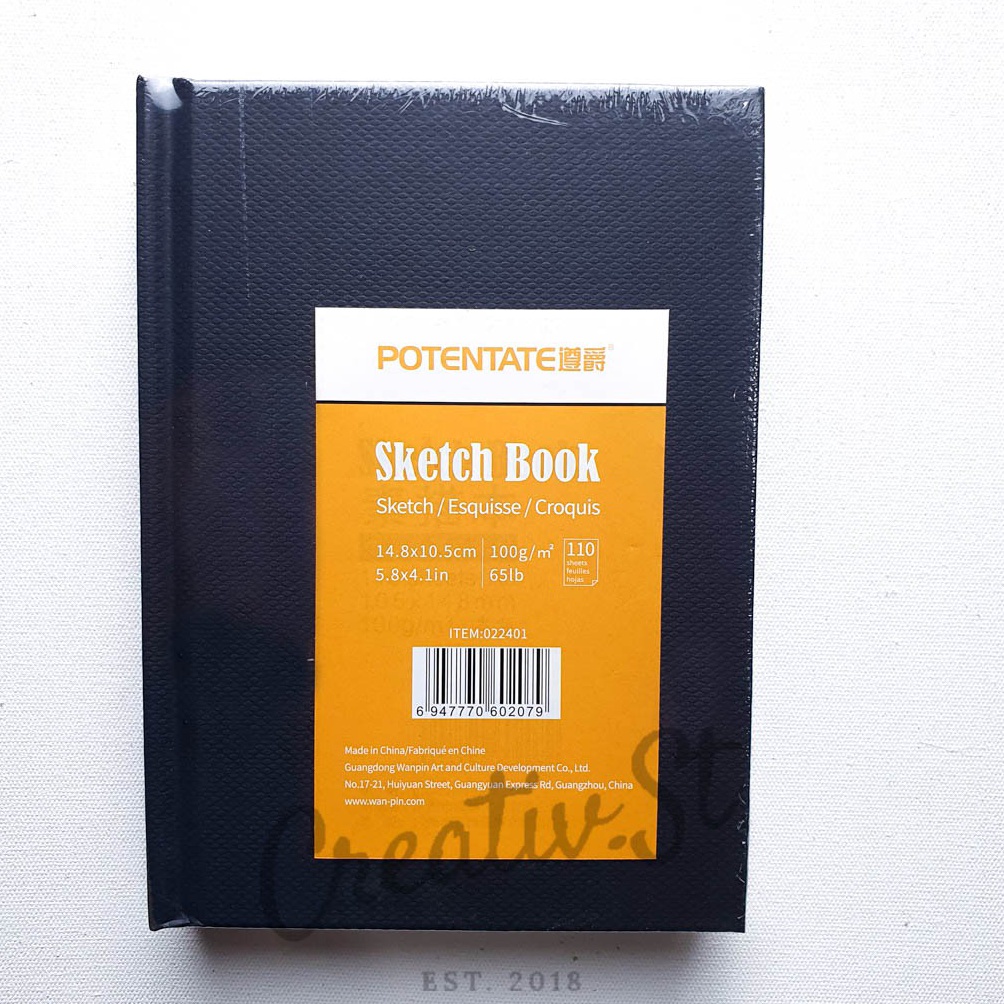 

Bestseller.. Potentate Hardcover Black Sketchbook A6 110 Sheets 100gsm 14.8cm x 10.5 cm 76