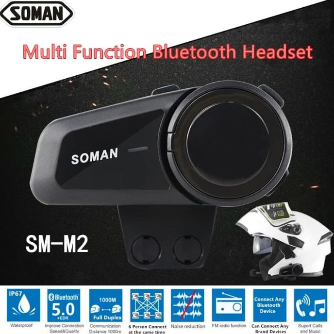 BLUETOOTH HELM INTERCOM SOMAN 6 RIDER vs sena Freedconn vs vnetphone