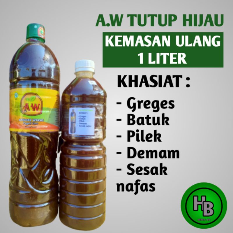 

JAMU ANGGER WARAS TUTUP HIJAU ECER & REPACK 1L