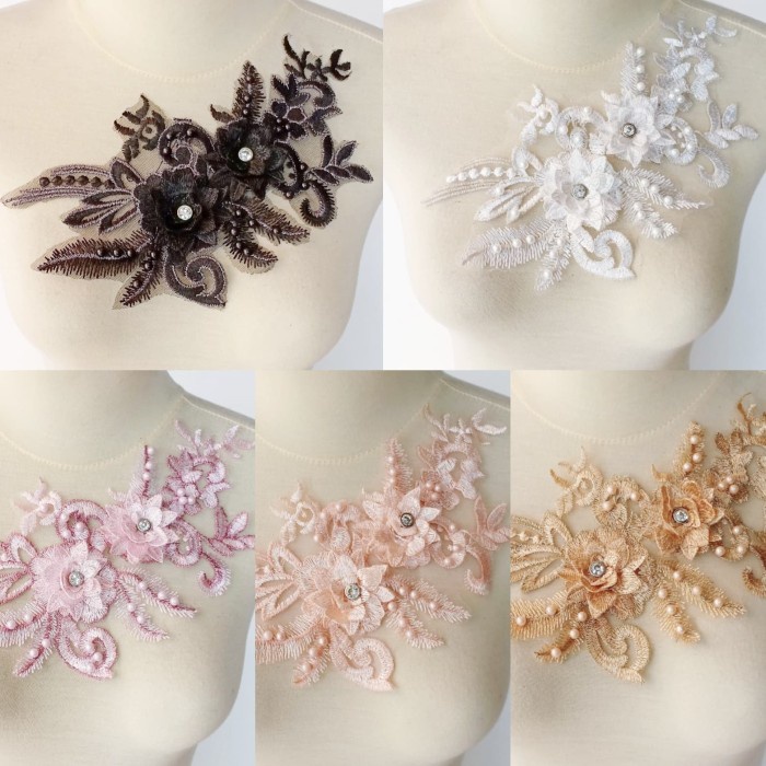 Terlaris Lace Bordir Bunga 3D Bb05 /Bordir Bunga 3D/Bordir Temoel