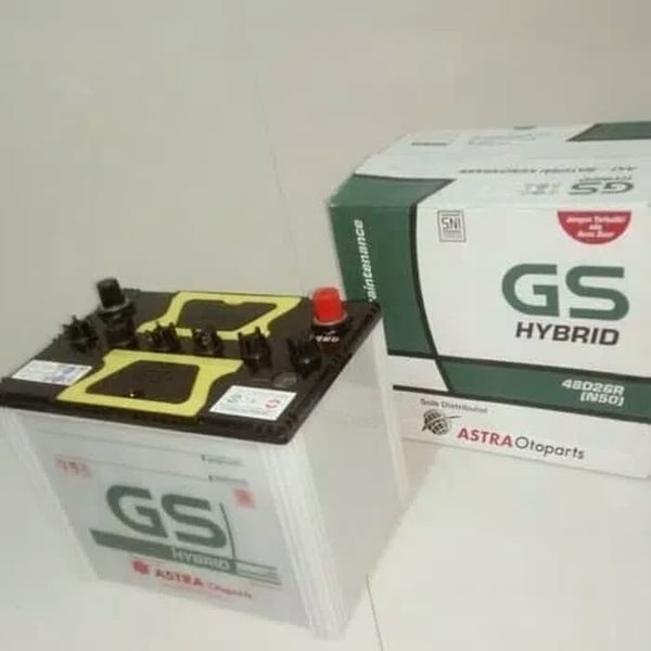 aki mobil battery GS astra type hybrid N50 12 volt 50 amper khusus gos