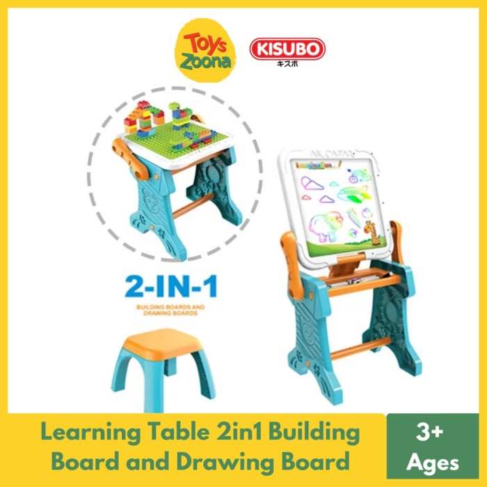 

Terlaris Toyszoona Learning Table 2In1 Building Board And Drawing Board