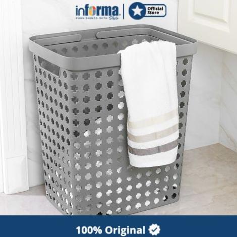 Informa - Informa Keranjang Laundry Dengan Gagang - Abu-Abu