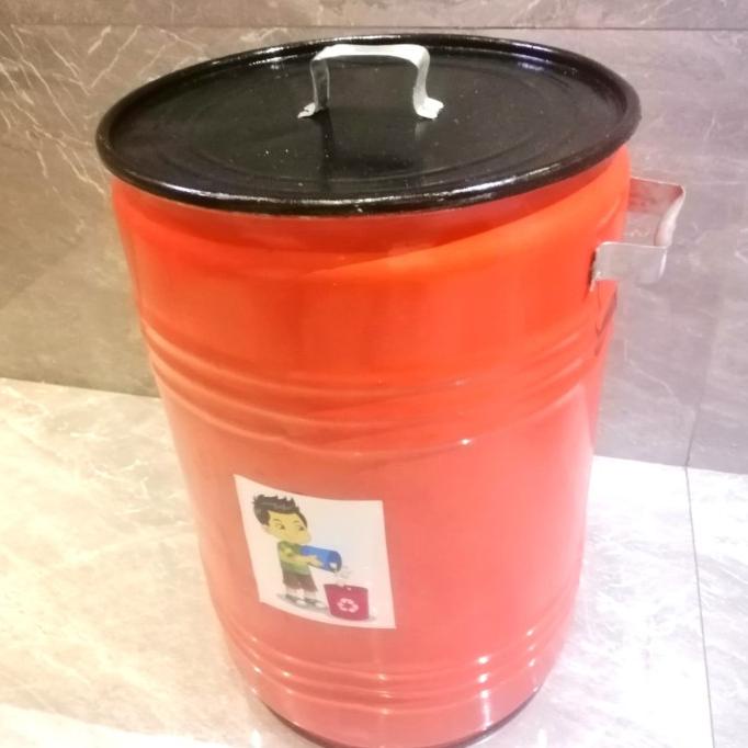 tong sampah plat besi tebal PXLXT = 39x39x57cm kap.60Liter ojol only