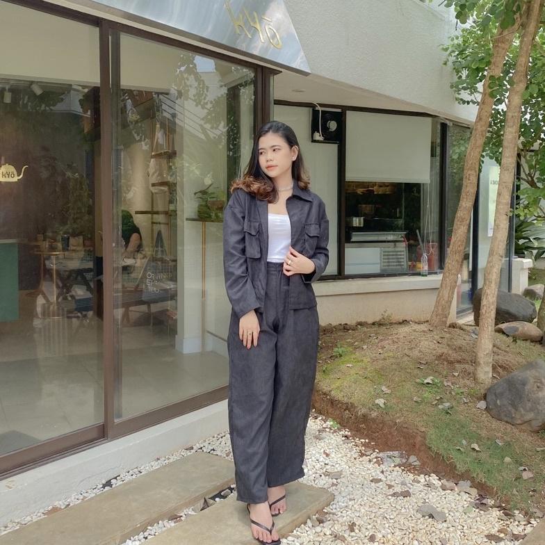 QNIS ONE SET BABY CORDUROY SHIRT CORDUROY PANTS CORDUROY DENGAN KULOT HIGHWAIST TERLARIS