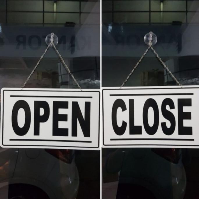 Papan Pintu 'Open Close' Gantung / Door Sign Block Open Close Akrilik