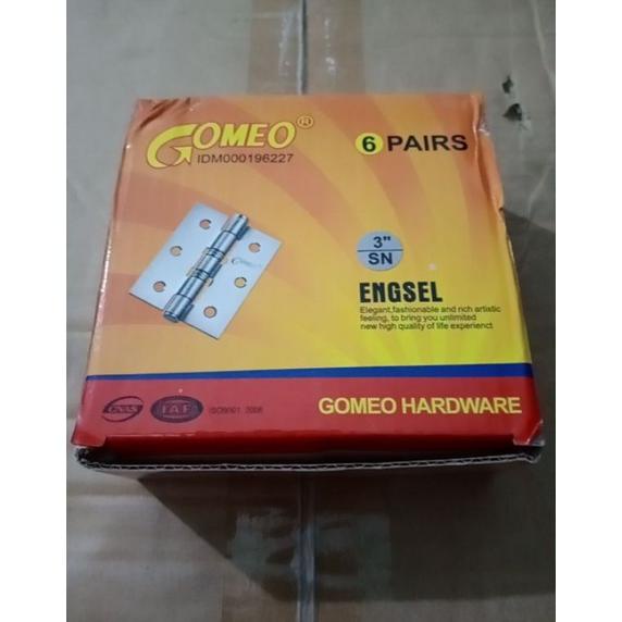 Terkini Satu Set Engsel Gomeo 3" Jendela Komplit Grendel + Cengkal Jendela Engsel