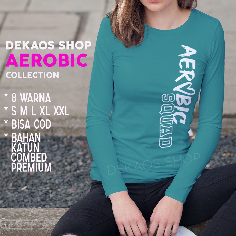 LANGSUNG KIRIM|| BAJU AEROBIC WANITA / KAOS AEROBIC WANITA / KAOS SENAM ZUMBA LENGAN PANJANG  / SETE