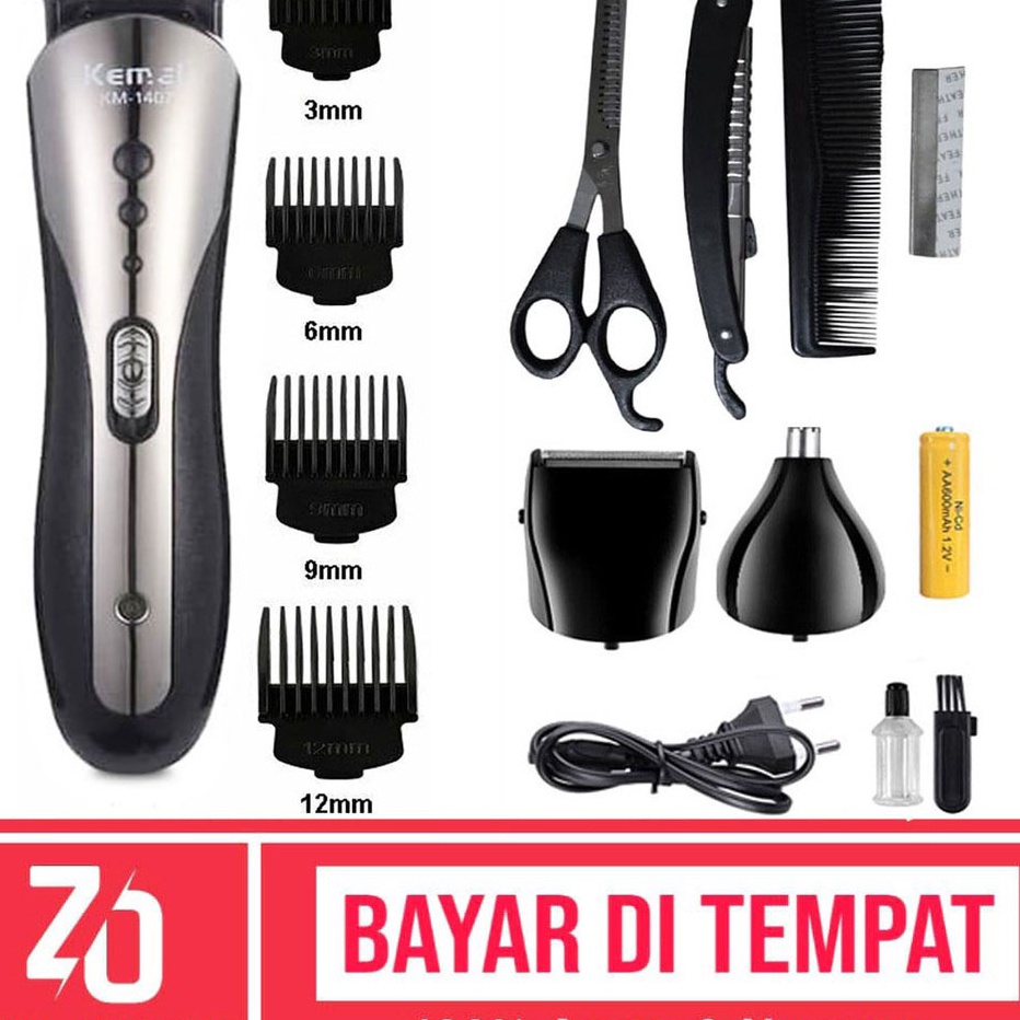 Sale ZILLO Mesin Alat Cukur Rambut Cas KEMEI Pencukur Rambut 3in1 Cukuran Kumis Jenggot Bulu Hidung 
