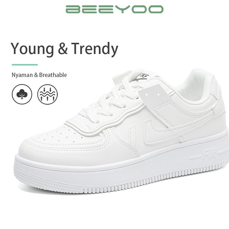 Sale Beeyoo Sepatu Sneakers Wanita Korea Import Sepatu Fashion Casual Sepatu Putih WK116