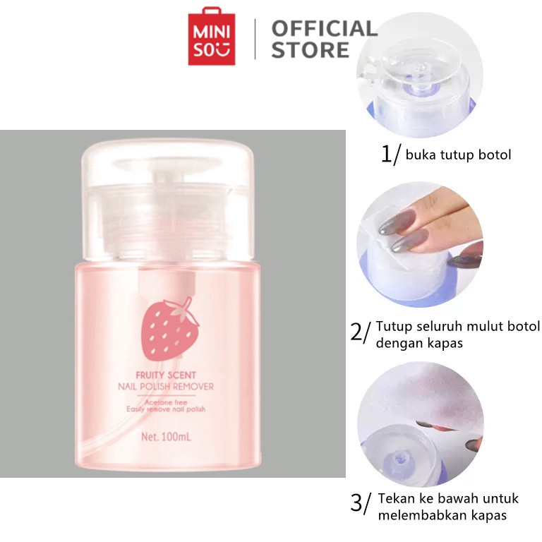 Paling Laku Miniso Official Penghapus Kutek Wanita Nail Polish Remover Pembersih cat kuku 100ml Nail