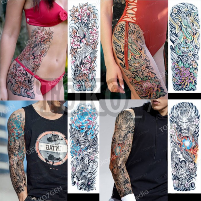 Terlaris Tatto Temporary 3D Grade A Full Tangan Tahan Air Tahan Lama