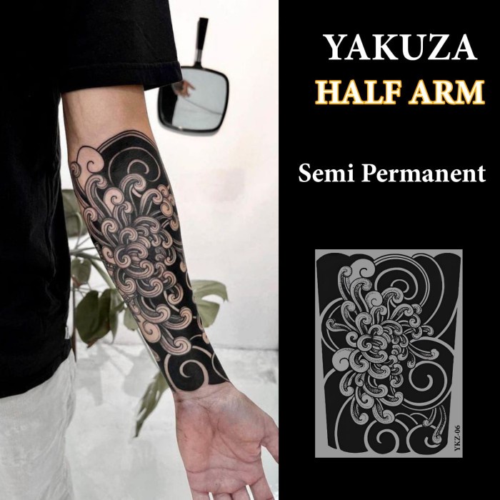 Terlaris Tatomania-Tato Semi Permanen Half Arm Anti Air 17X24Cm Seri Yakuza